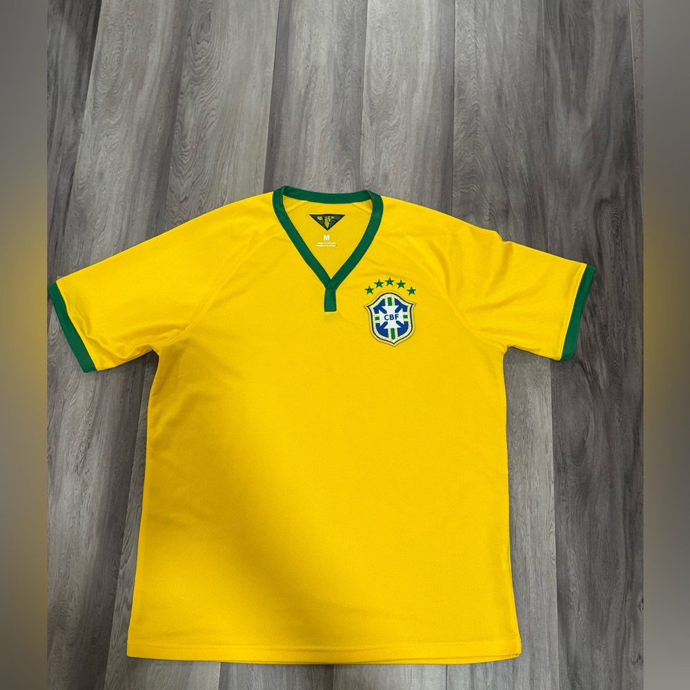 Brazil 2014 World Cup yellow and green retro football shirt  #RetroFootball